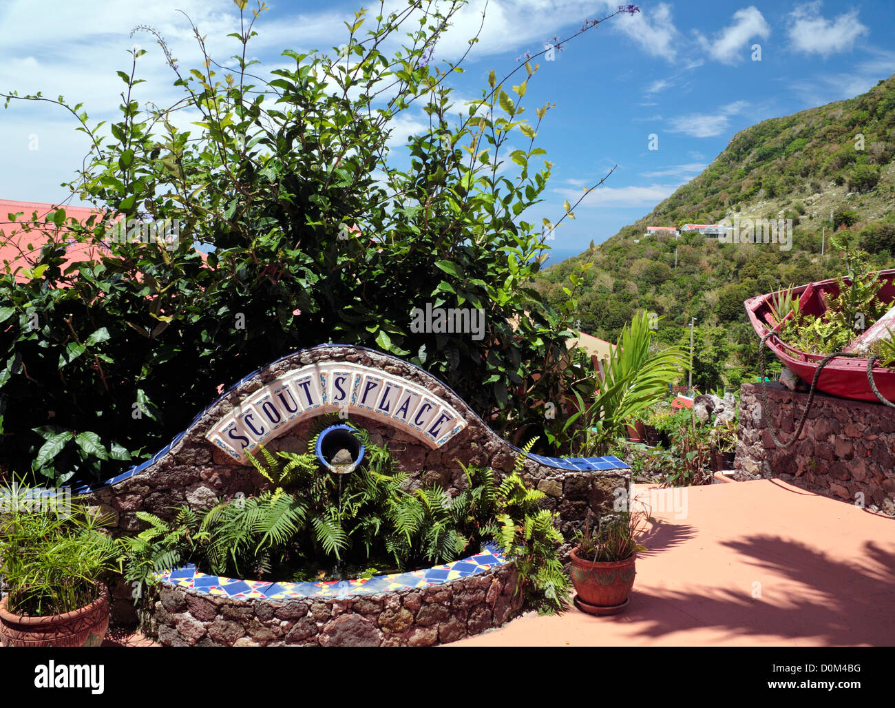 View at Scout's Place, a hotel in Windwardside, Saba Stock Photo