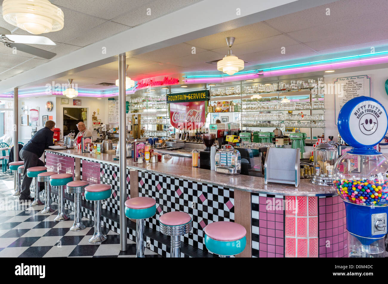 Nifty Fiftys Soda Fountain, Port Townsend, Olympic Peninsula, Washington, USA Stock Photo