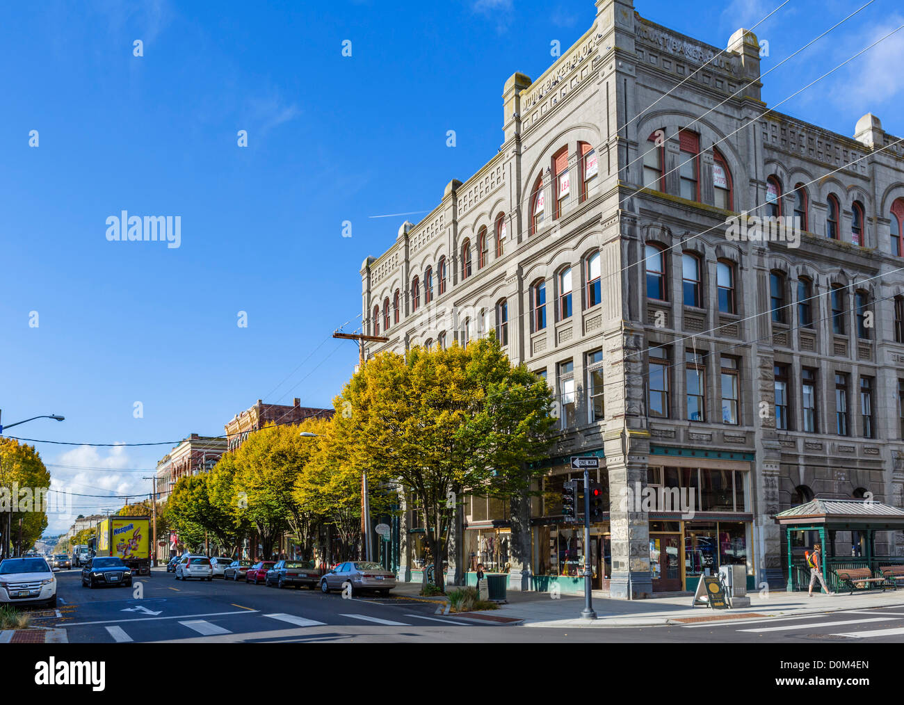 Water Street (the Main Street), Port Townsend, Olympic Peninsula, Washington, USA Stock Photo