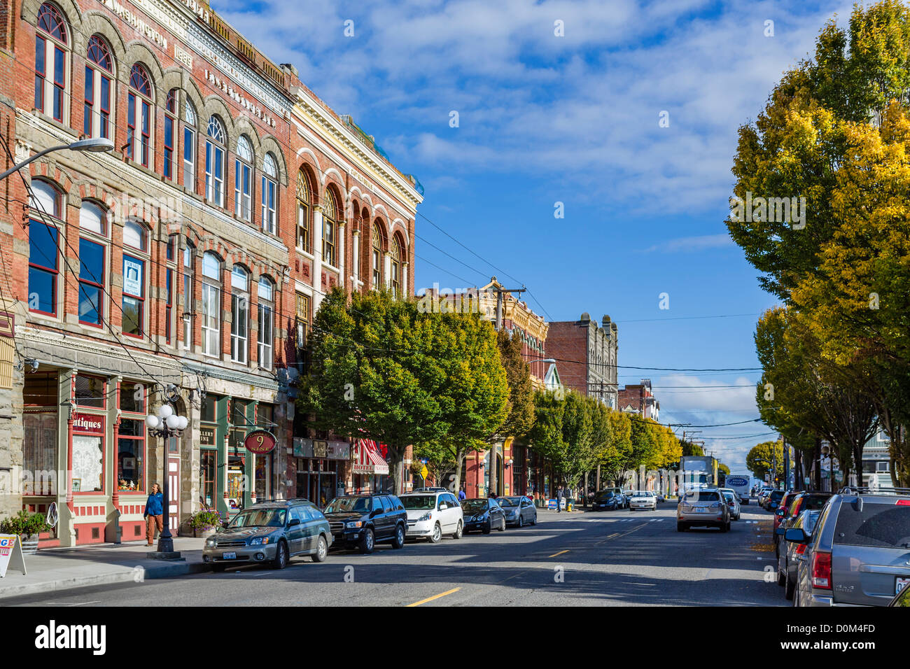 Water Street (the Main Street), Port Townsend, Olympic Peninsula, Washington, USA Stock Photo