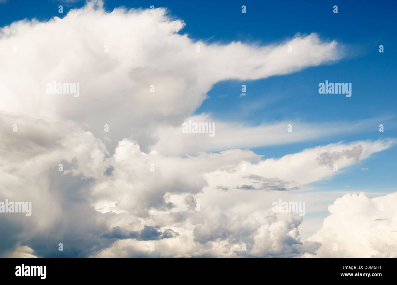 blue summer sky with big white clouds Stock Photo - Alamy