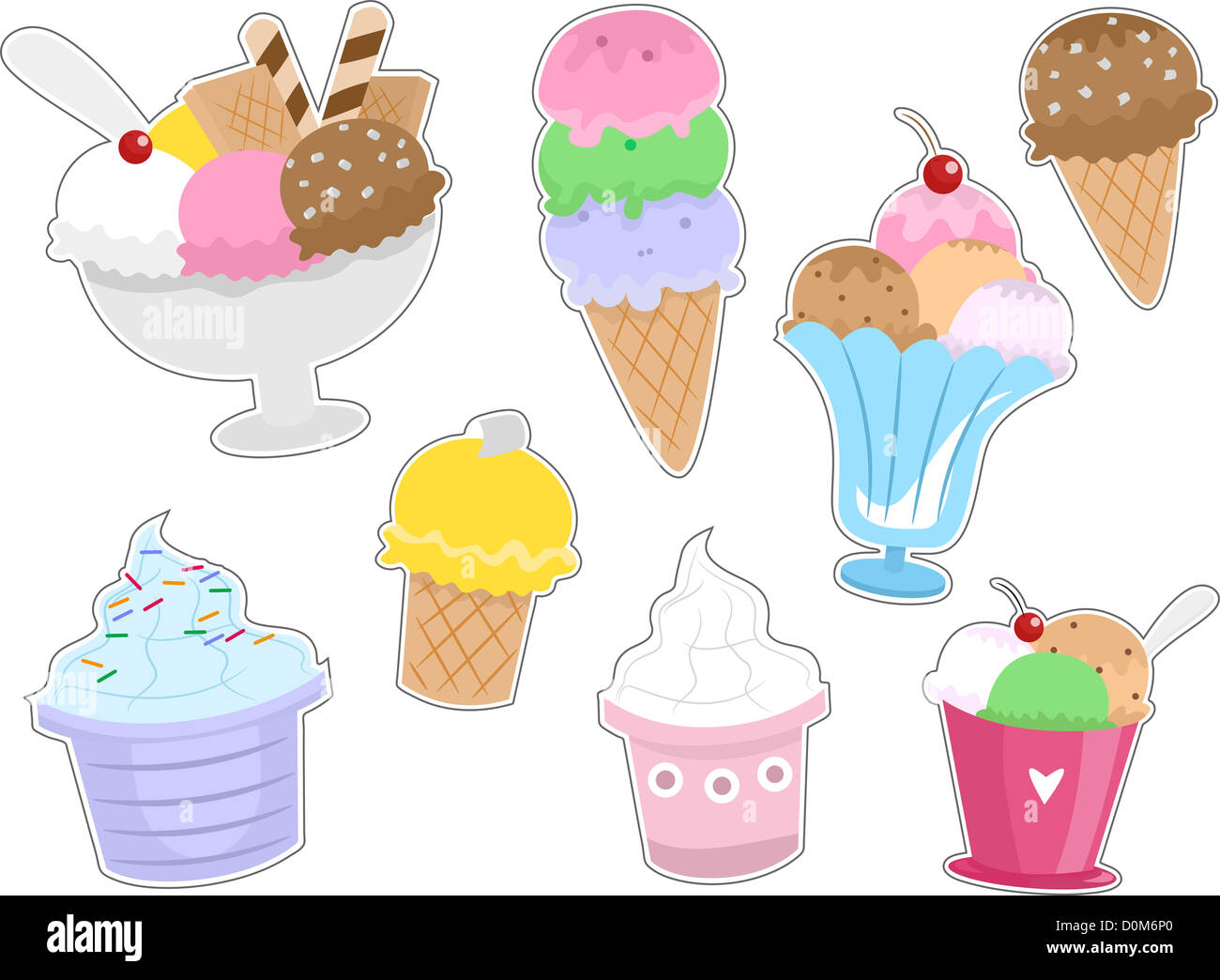 Illustration of Different Types of Ice Cream Ready to be Printed as