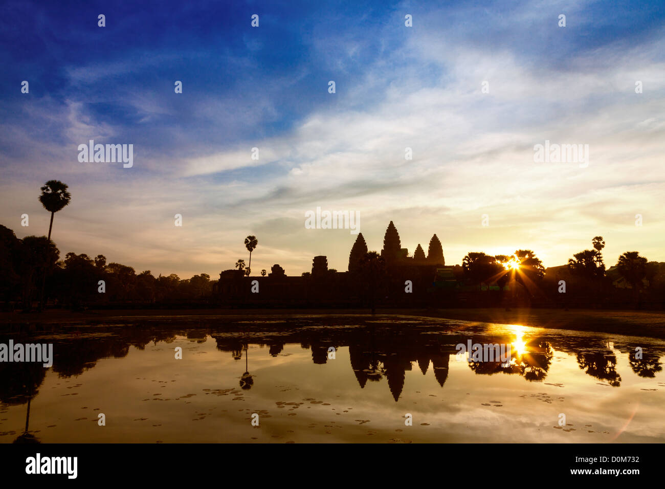 Sunrise at Angkor Wat in Cambodia Stock Photo