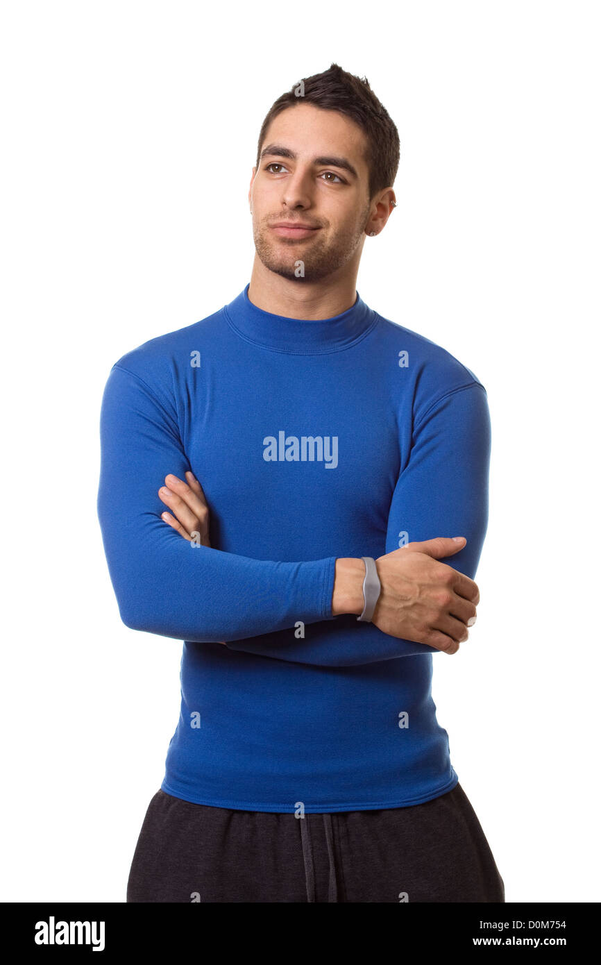 Man in Blue Shirt Stock Photo Alamy