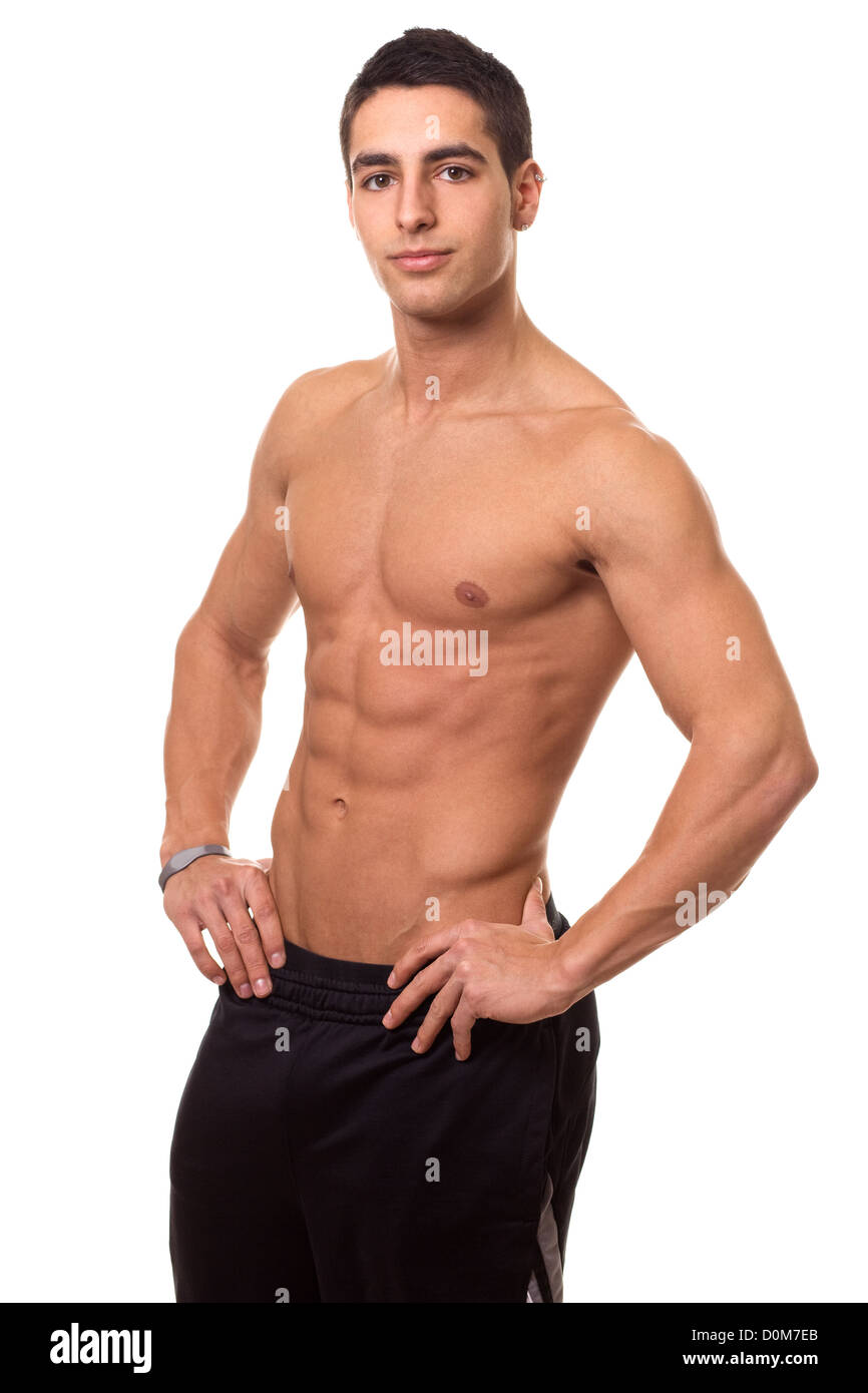 Athletic Man Shirtless Stock Photo