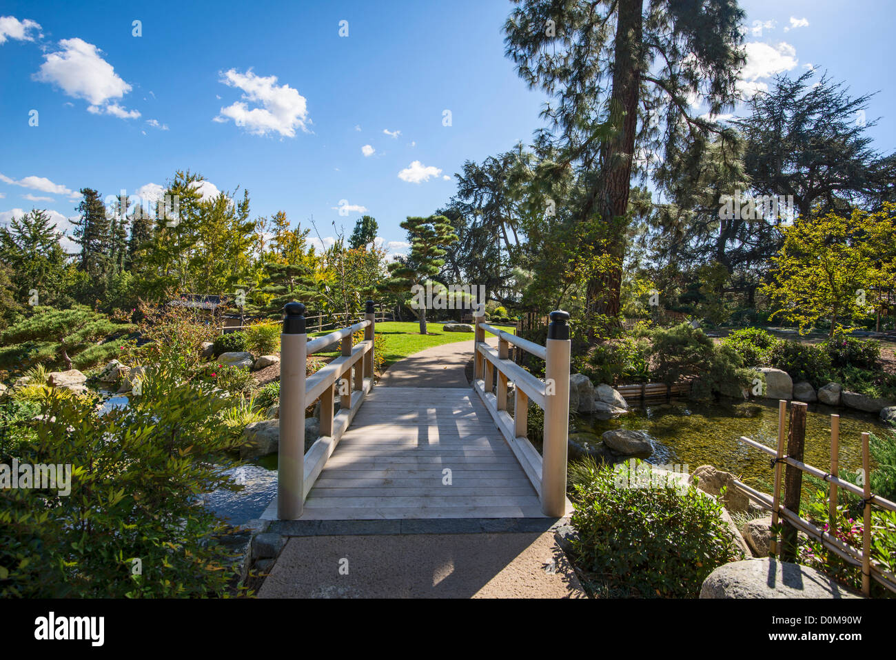 Beautiful view of the newly renovated Japanese Garden in the Huntington Library and Botanical Gardens. Stock Photo