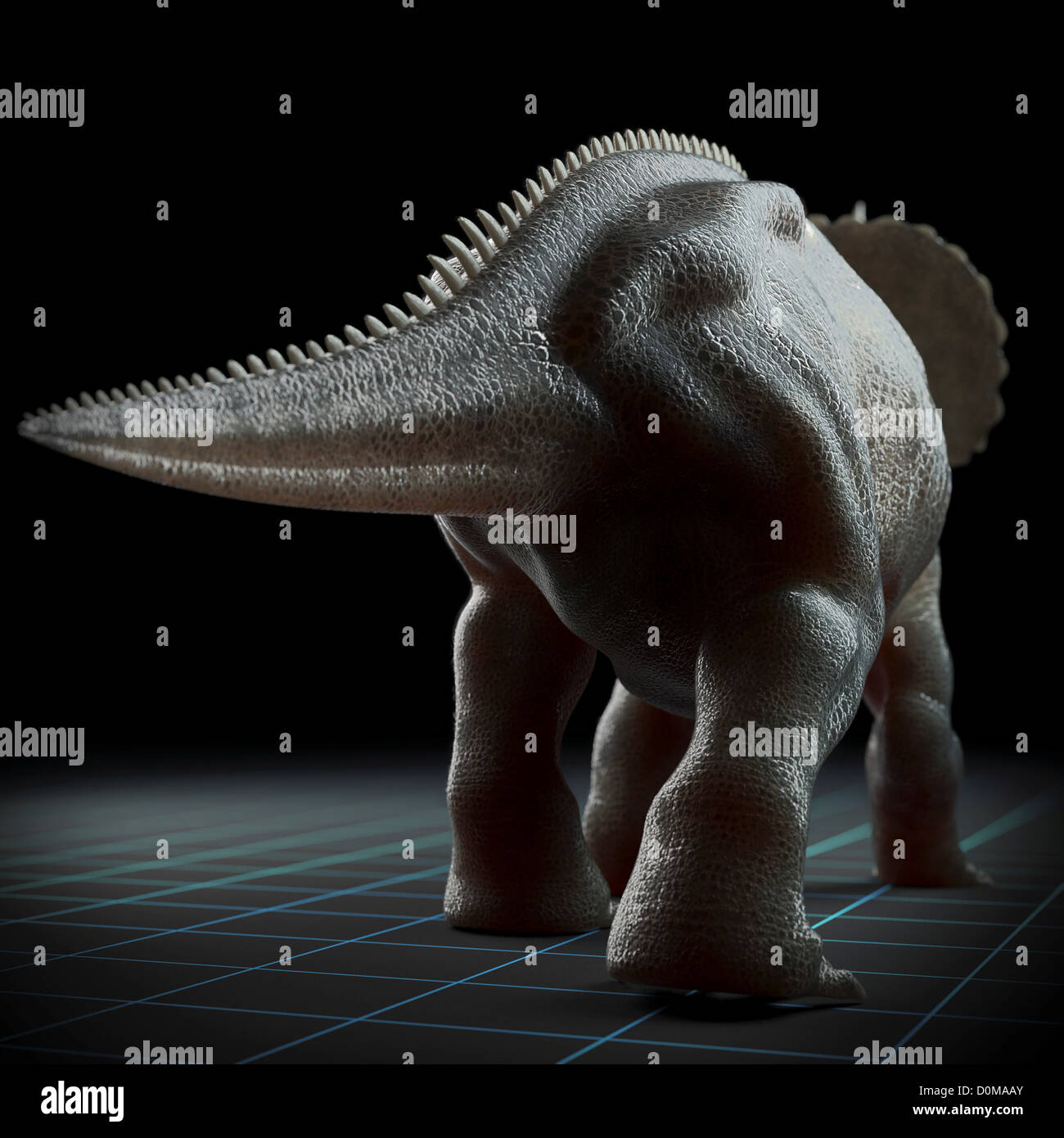Dinosaur Rear Rear of a Diceratops dinosaur showing the tail Stock Photo - Alamy
