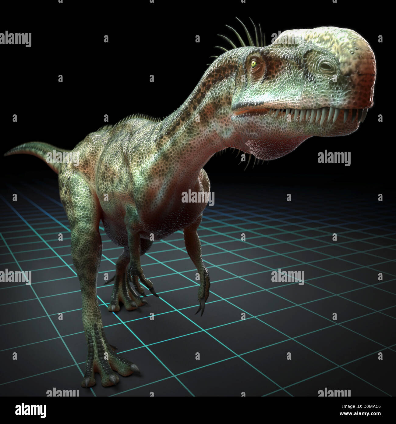 Model of a Monolophosaurus dinosaur. Stock Photo