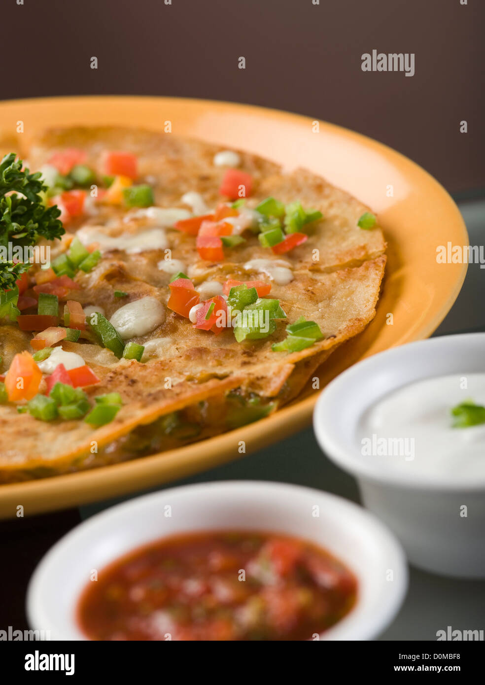 Quesadilla served on a plate Stock Photo