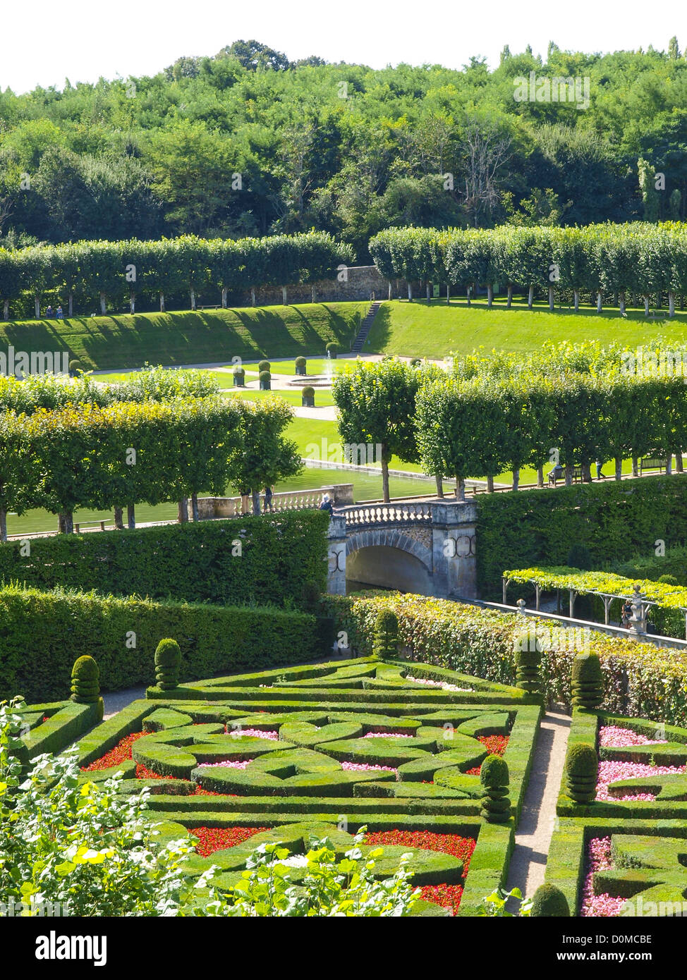 Chateau et Jardins de Villandry, Indre-et-Loire, historical garden, France, Loire Valley, Villandry Stock Photo