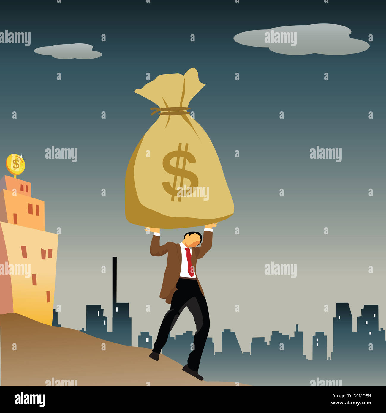Businessman carrying a money bag Stock Photo - Alamy