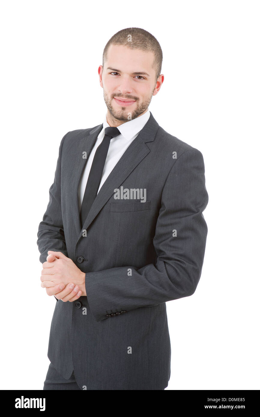 young business man portrait isolated on white Stock Photo - Alamy