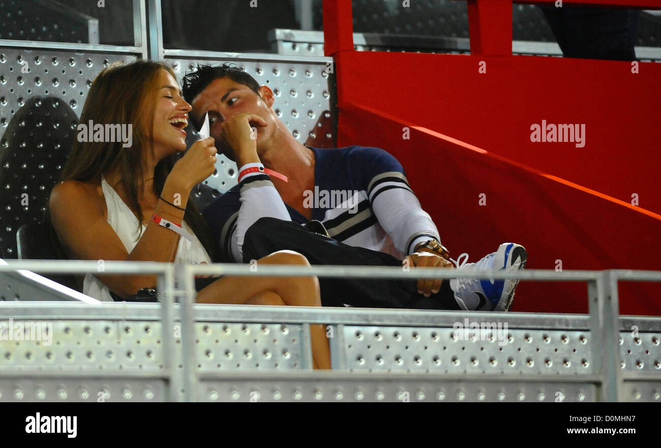 Cristiano Ronaldo and girlfriend Irina Shayk Spain vs USA basketball