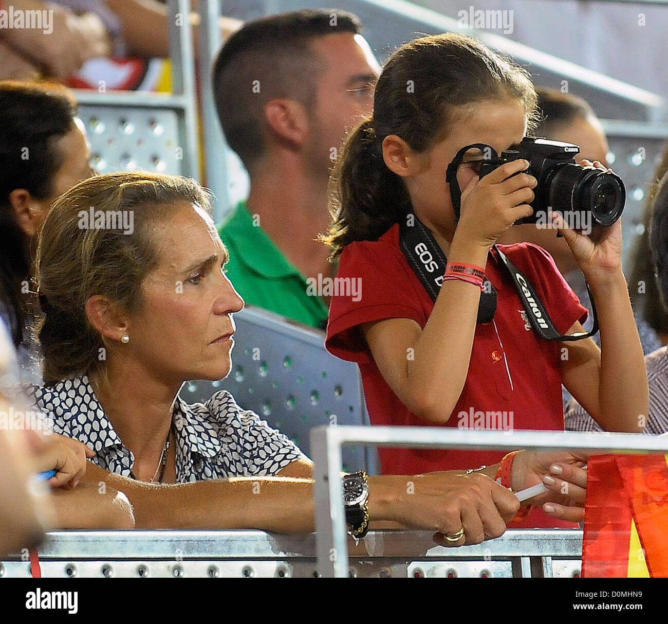Princess Elena with her daughter Victoria Spain vs USA basketball game