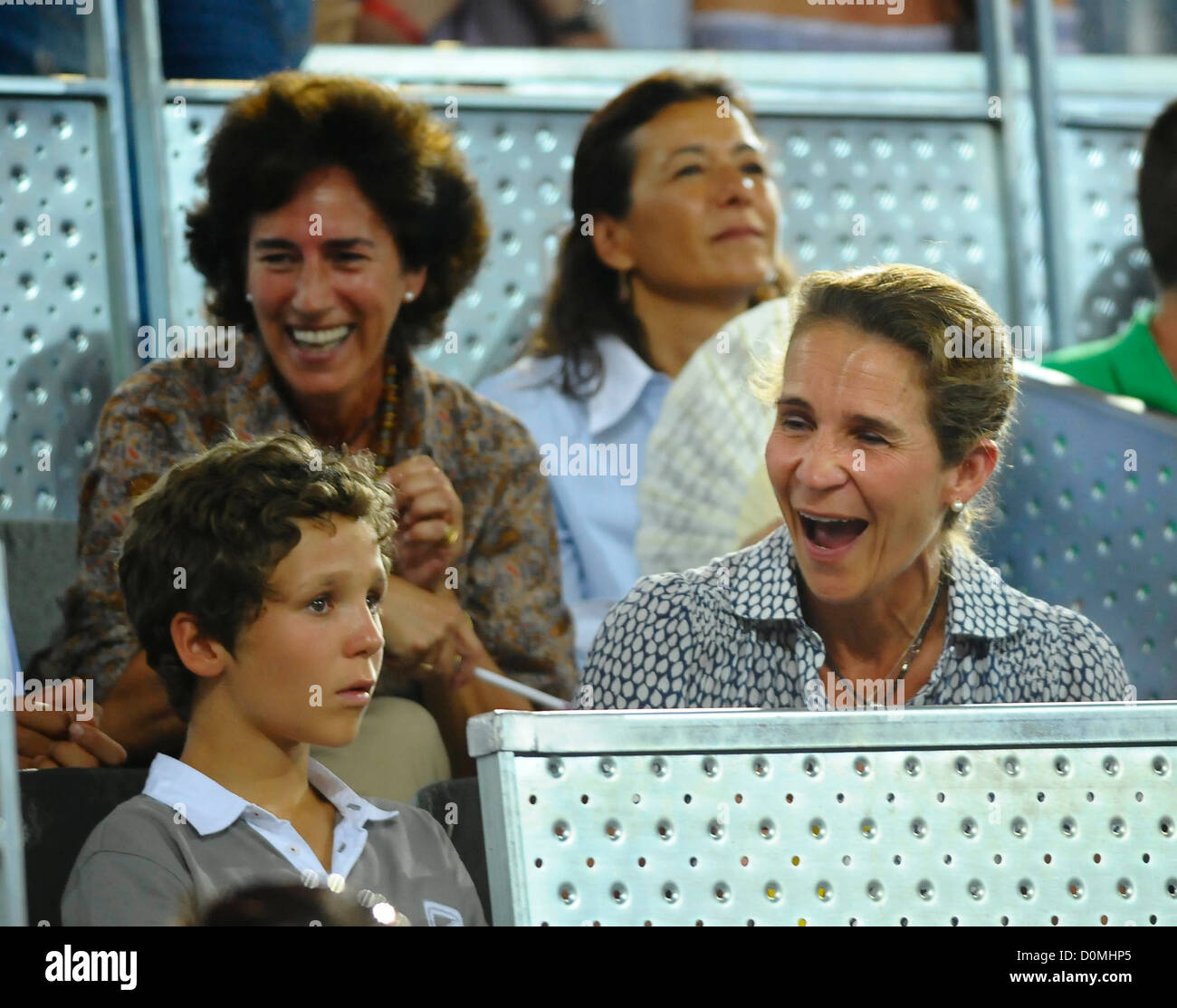 Princess Elena with her son Friolan Spain vs USA basketball game at the