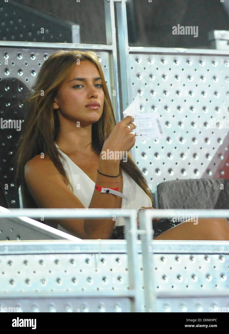 Irina Shayk Spain vs USA basketball game at the Caja Magica pavillion