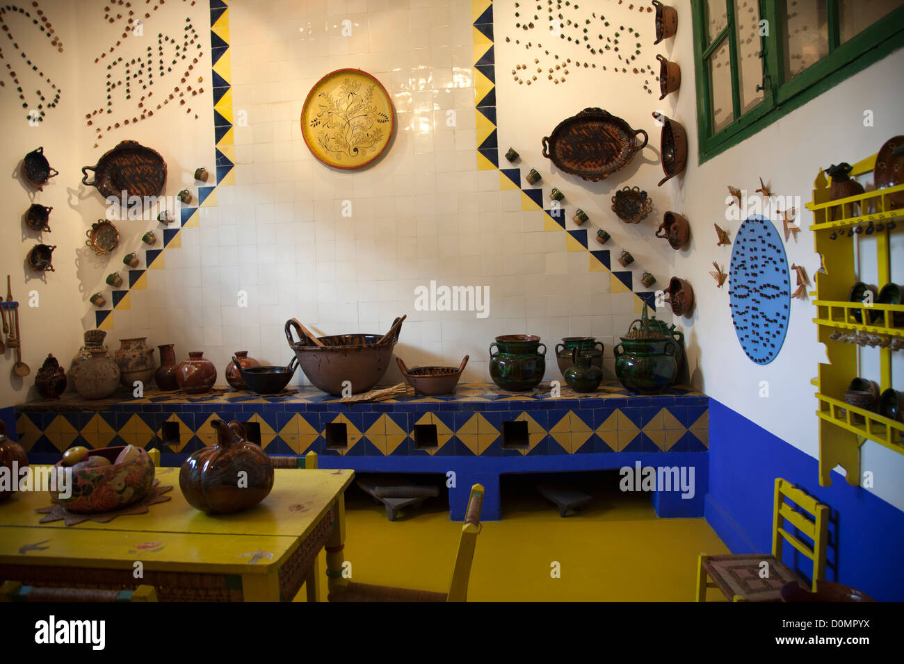 Museo Frida Kahlo, kitchen interior in Coyoacan in Mexico City DF Stock Photo