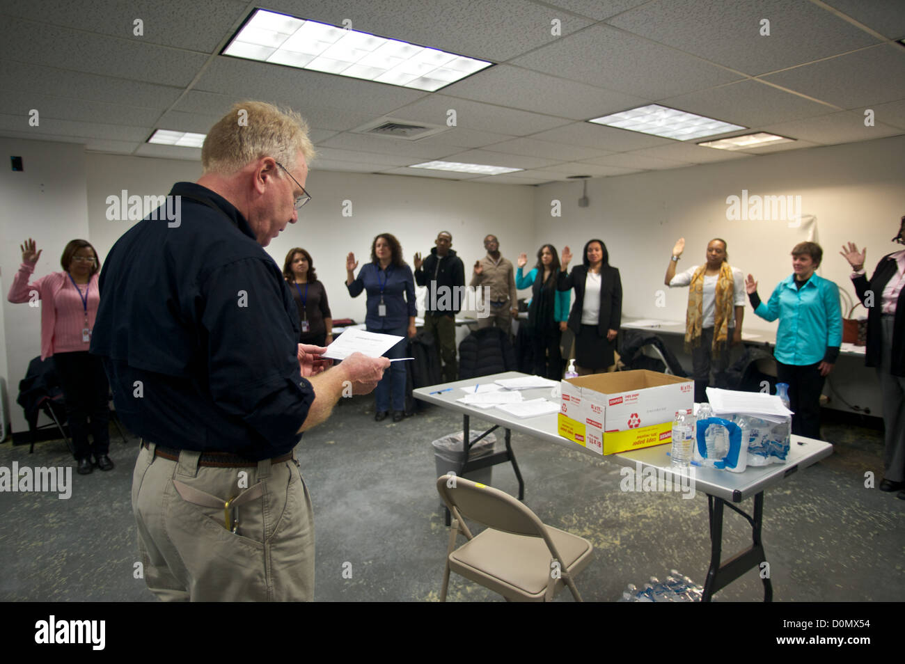 FEMA Federal Coordinating Officer Michael Byrnes swearing in New York