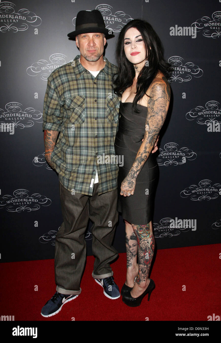 Jesse James and Kat Von D TWO WORLDS OF ART collide at the Debut of kat von  d's Wonderland gallery Held at Wonderland gallery Stock Photo - Alamy