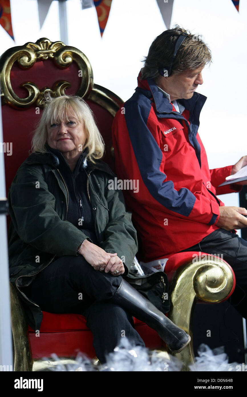 Judy Finnigan and Richard Madeley, aka Richard and Judy The Chris Evans BBC Radio 2 Breakfast Show, live from Talland Bay Stock Photo