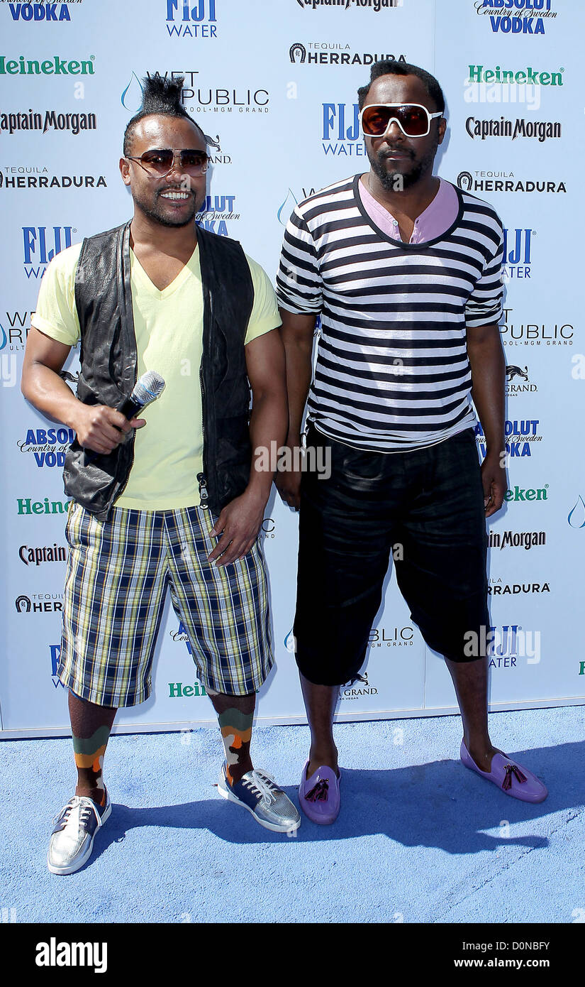 Apl.de.ap and will.i.am arrives at the Labor Day weekend at Wet Republic in the MGM Grand Resort Casino Las Vegas, Nevada - Stock Photo
