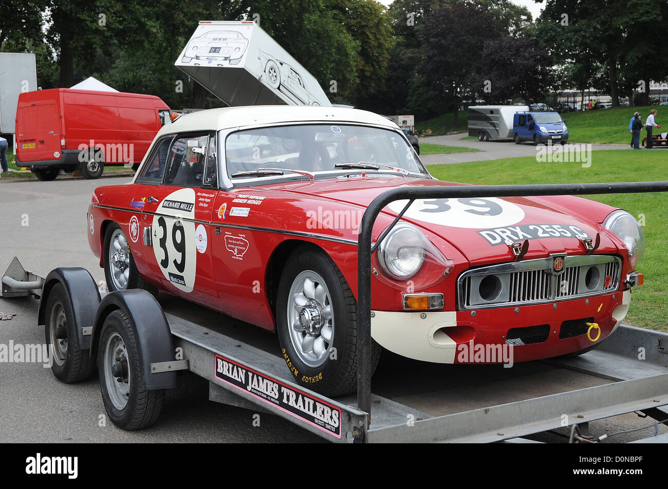 MGB, DRX 255C which took second in class at Le Mans in 1965 being crewed by Paddy Hopkirk of Ireland and Andrew Hedges of Great Stock Photo