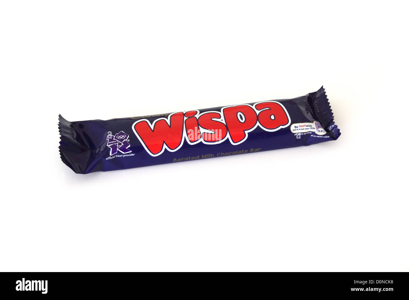 Cadbury's Wispa Bar on a White Background Stock Photo