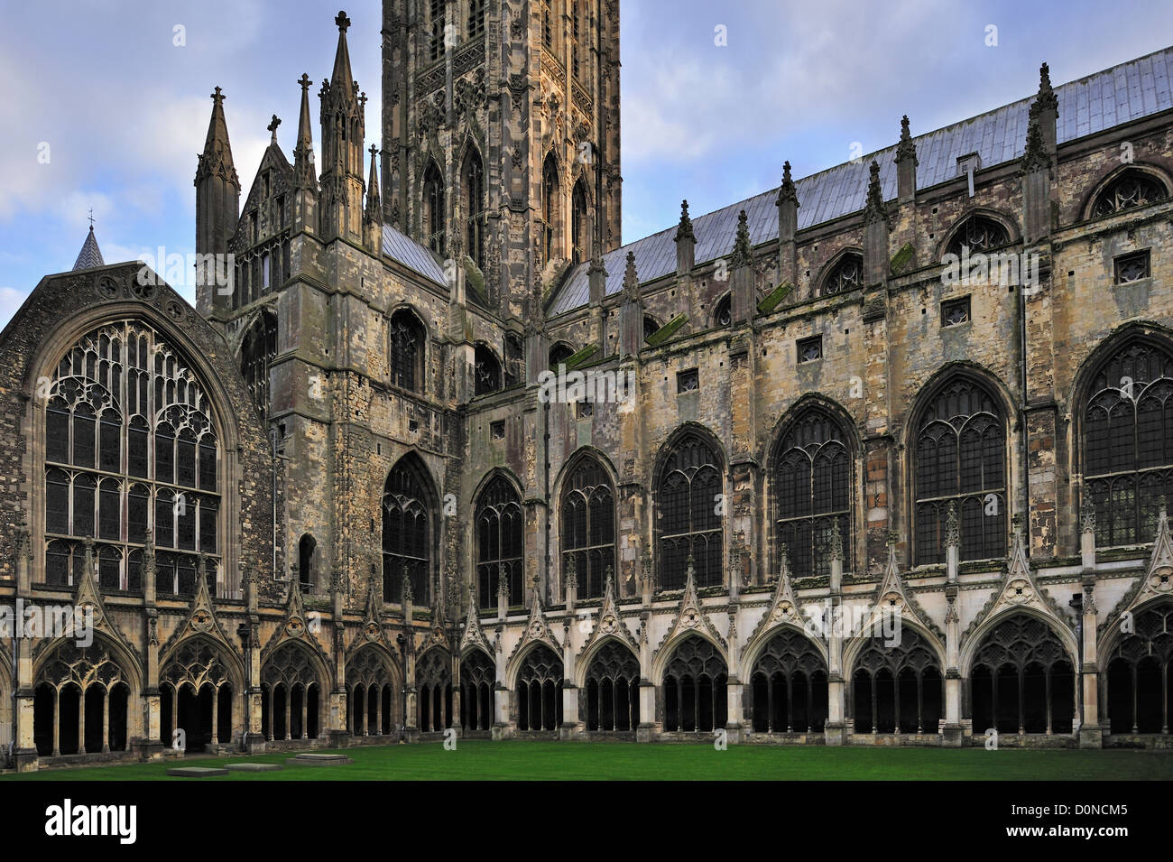The Great Cloister of the Canterbury Cathedral in the medieval city