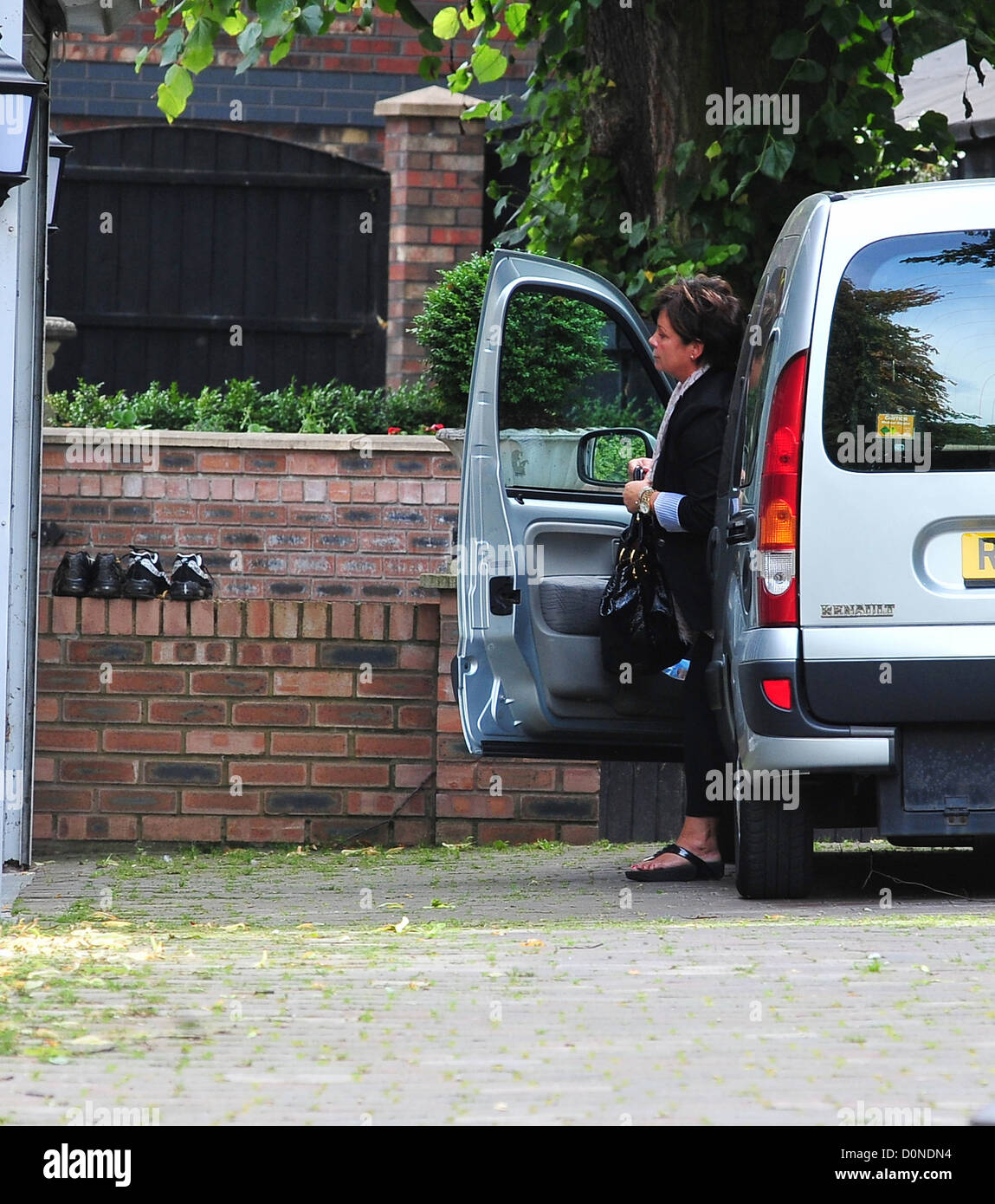 Colette McLoughlin, mother of Coleen Rooney, outside her house. It is