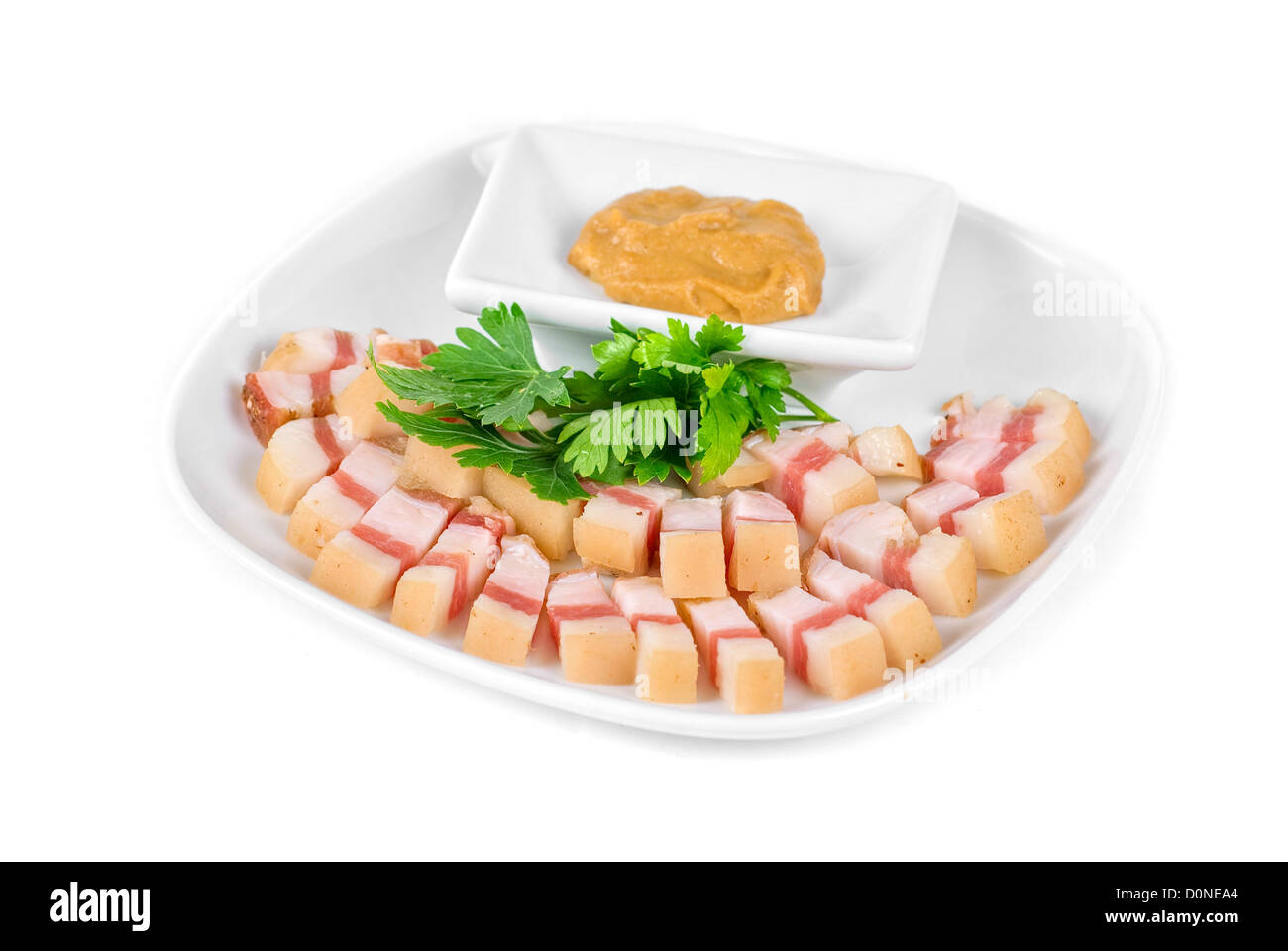 Sliced pig lard Stock Photo Alamy