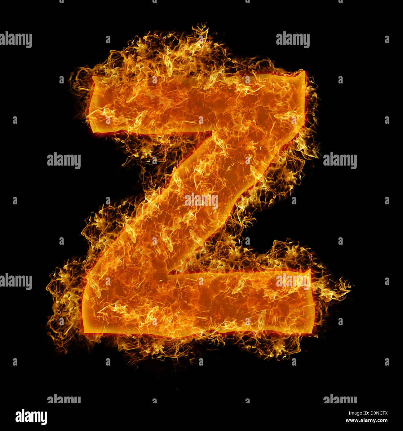 Fire small letter Z Stock Photo - Alamy