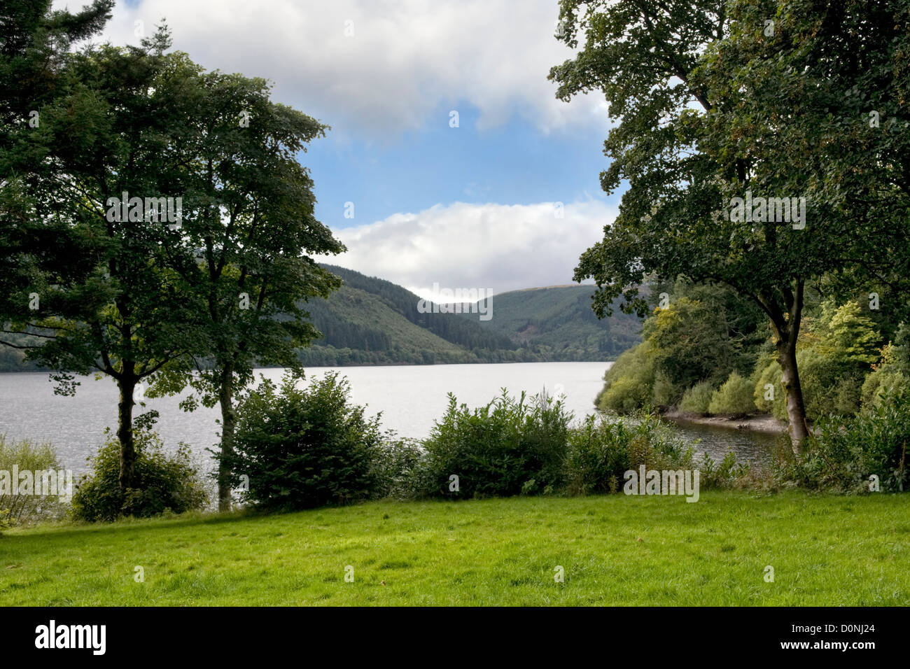 Scenic view of lake Vyrnwy, Powys, Mid Wales, Uk Stock Photo