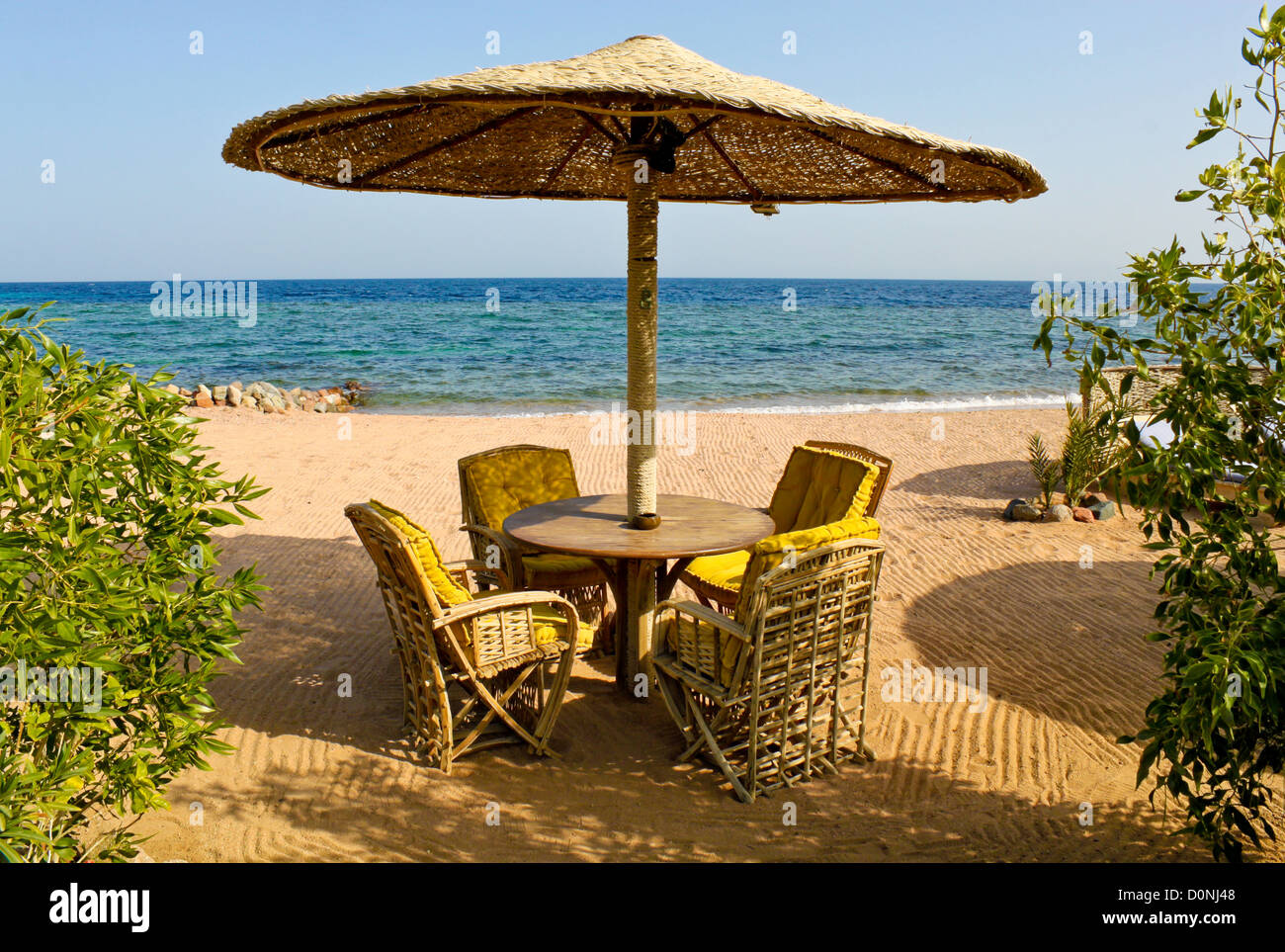 table in a beach cafe in Dahab, Egypt Stock Photo Alamy