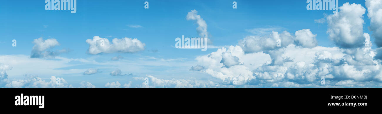 Panoramic shot of a blue cloudy sky Stock Photo
