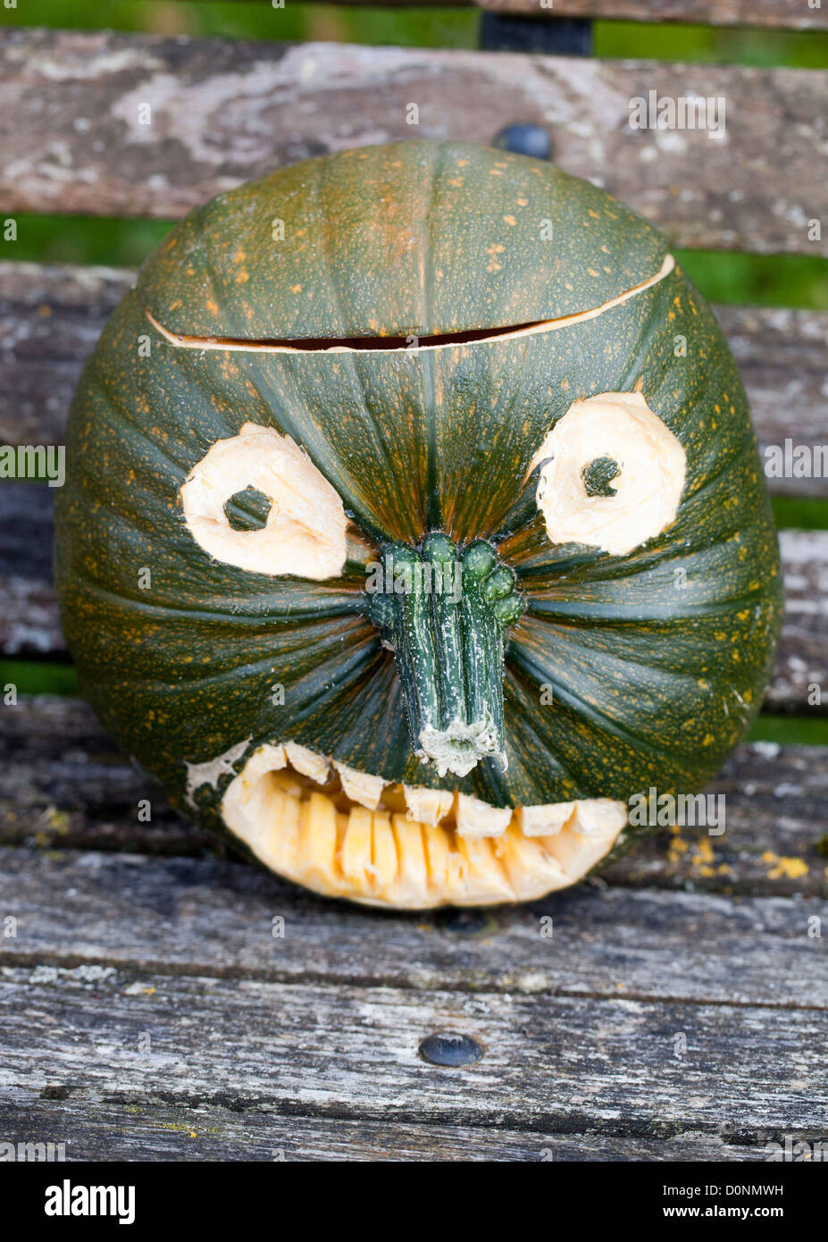 Halloween Pumpkin Face Stock Photo