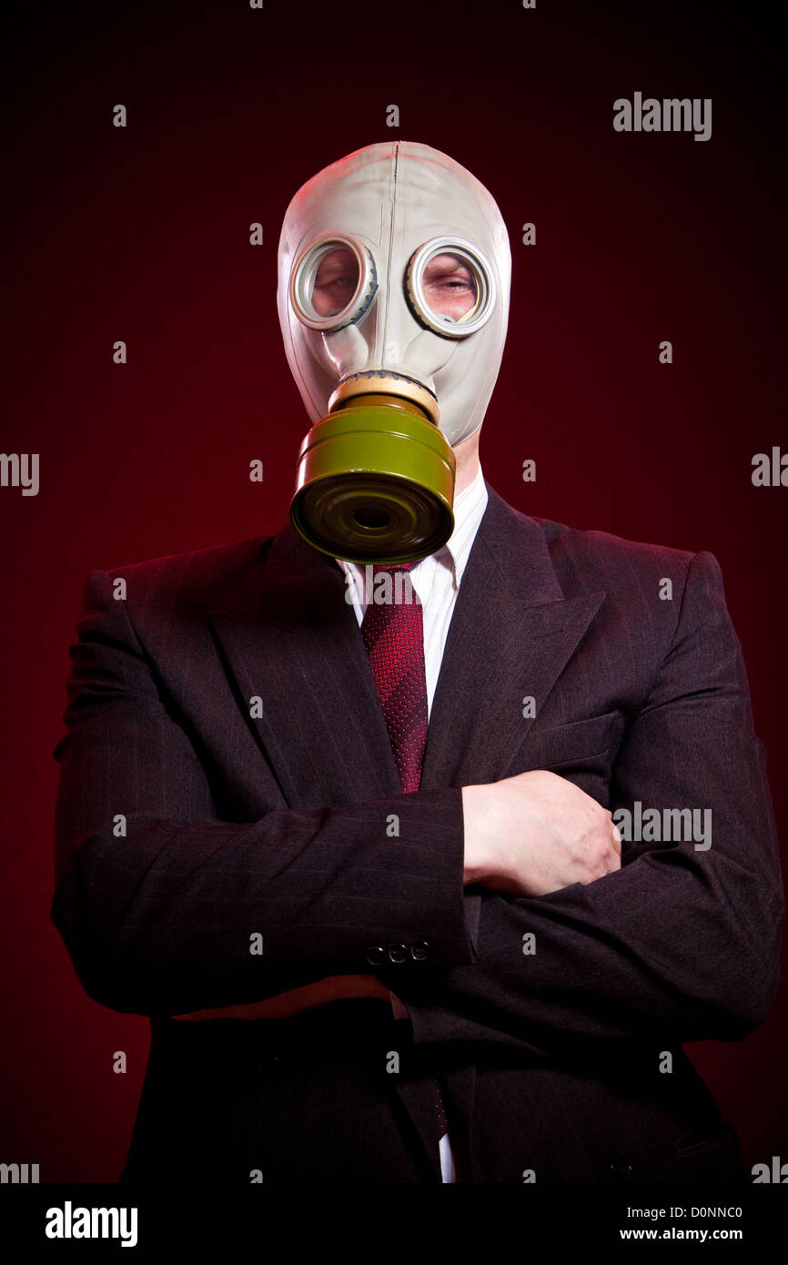person in a gas mask Stock Photo Alamy
