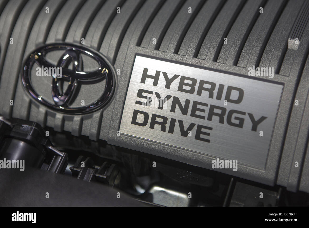 Nov. 28, 2012 - Los Angeles, California (CA, United States - The new Toyota Hybrid Synergy Drive engine is unveiled during the media day at the LA Auto Show in Los Angeles, Wednesday, Nov. 28, 2012 at the Los Angeles Convention Center. Te Show will open to the public on November 30 and runs through December 9. (Credit Image: © Ringo Chiu/ZUMAPRESS.com) Stock Photo