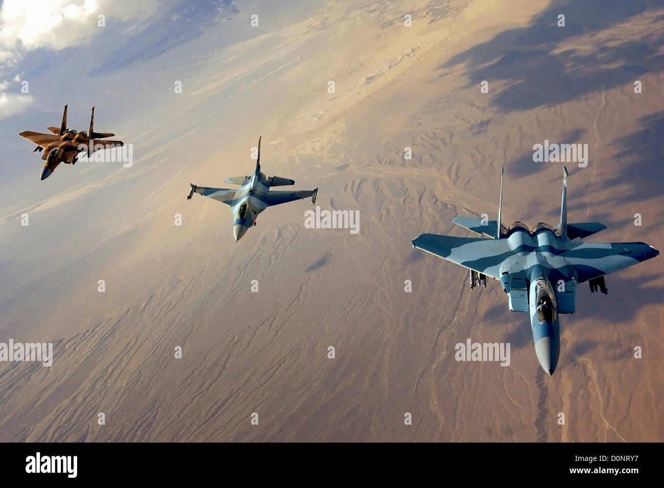 Fighter Jets Over Desert Stock Photo Alamy