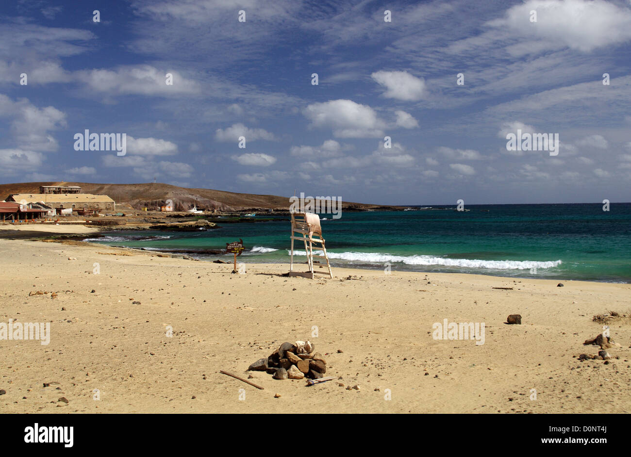 Turtle nesting beach in Pedra de Lume - Island of Sal, Cape Verde Stock Photo