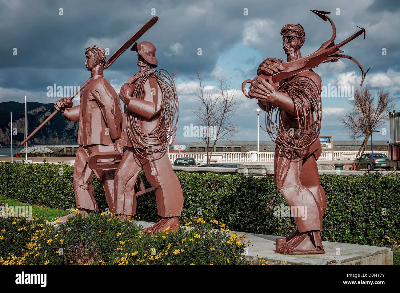 monument  in memory of  the fishermen Laredo, Cantabria, Spain, Europe Stock Photo