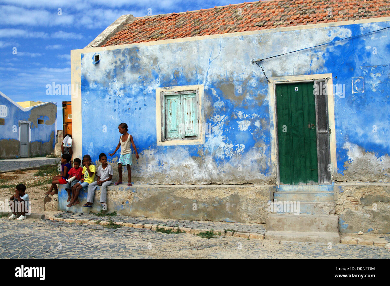 Local children in Boa Vista, Cape Verde Stock Photo