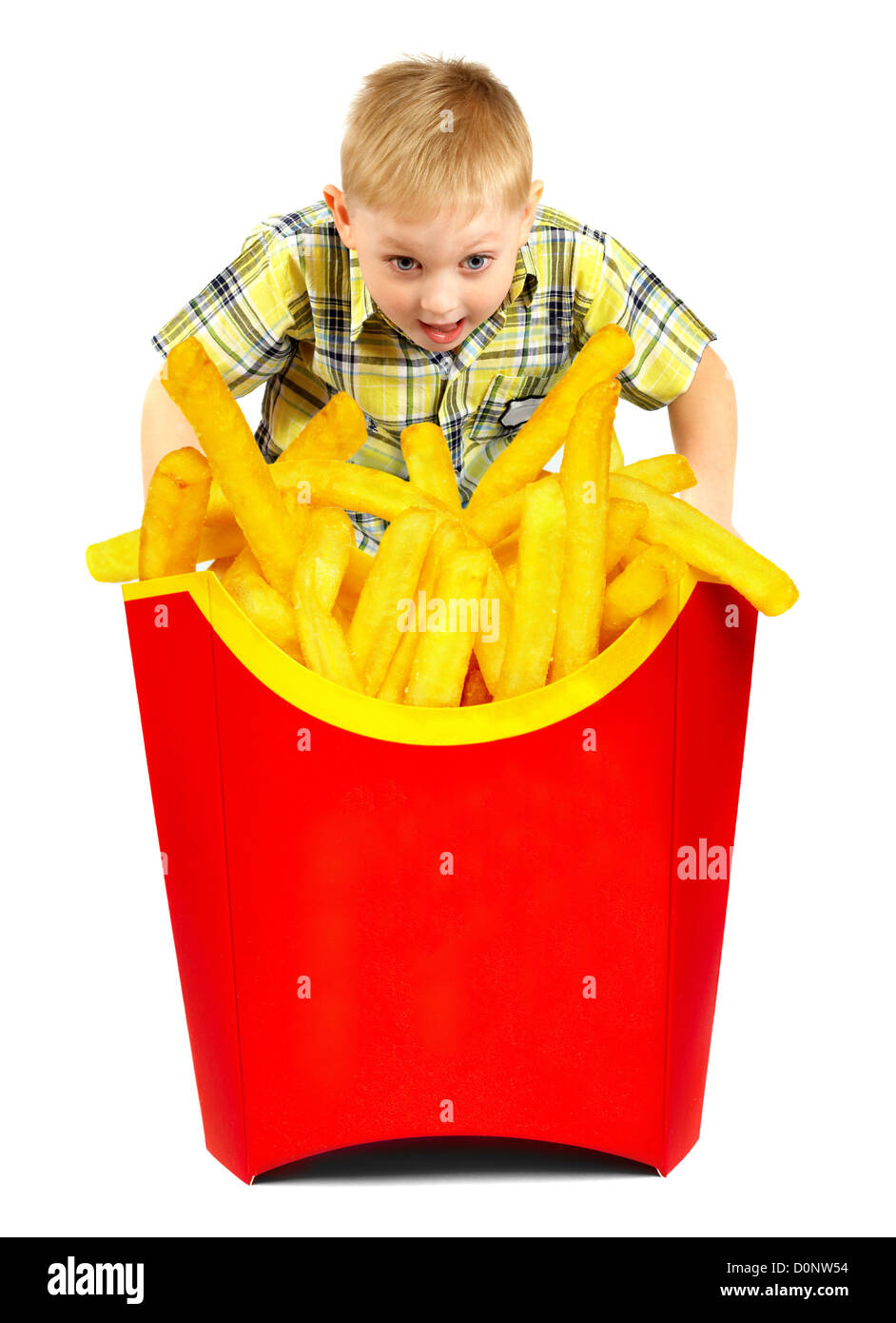 French fries in a red box Stock Photo