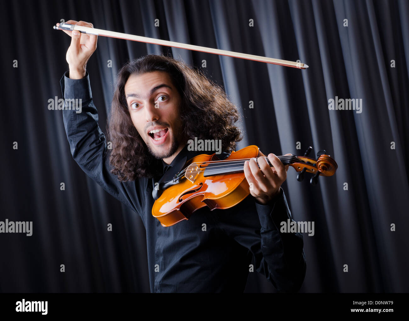 Young violin player playing Stock Photo Alamy