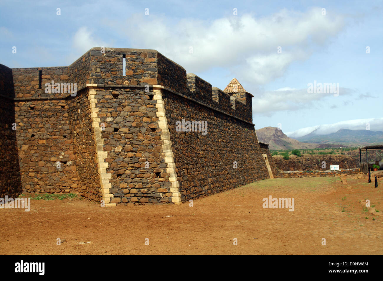 Ruins of Fort Real de São Filipe in Cidade Velha - Santiago Island, Cape Verde Stock Photo