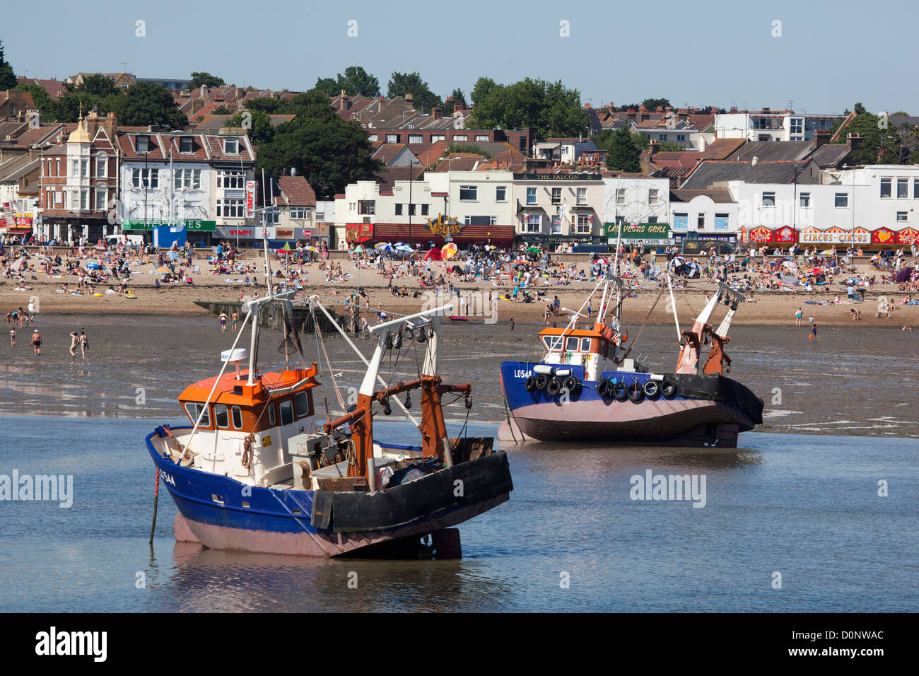 Fishing Boats at Southend on Sea Essex Stock Photo Alamy