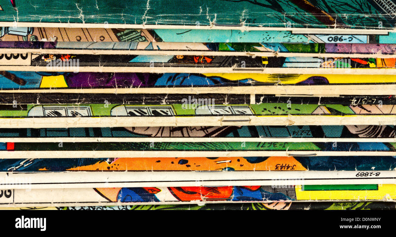 Old Comic Book Paper Background Texture Stock Photo