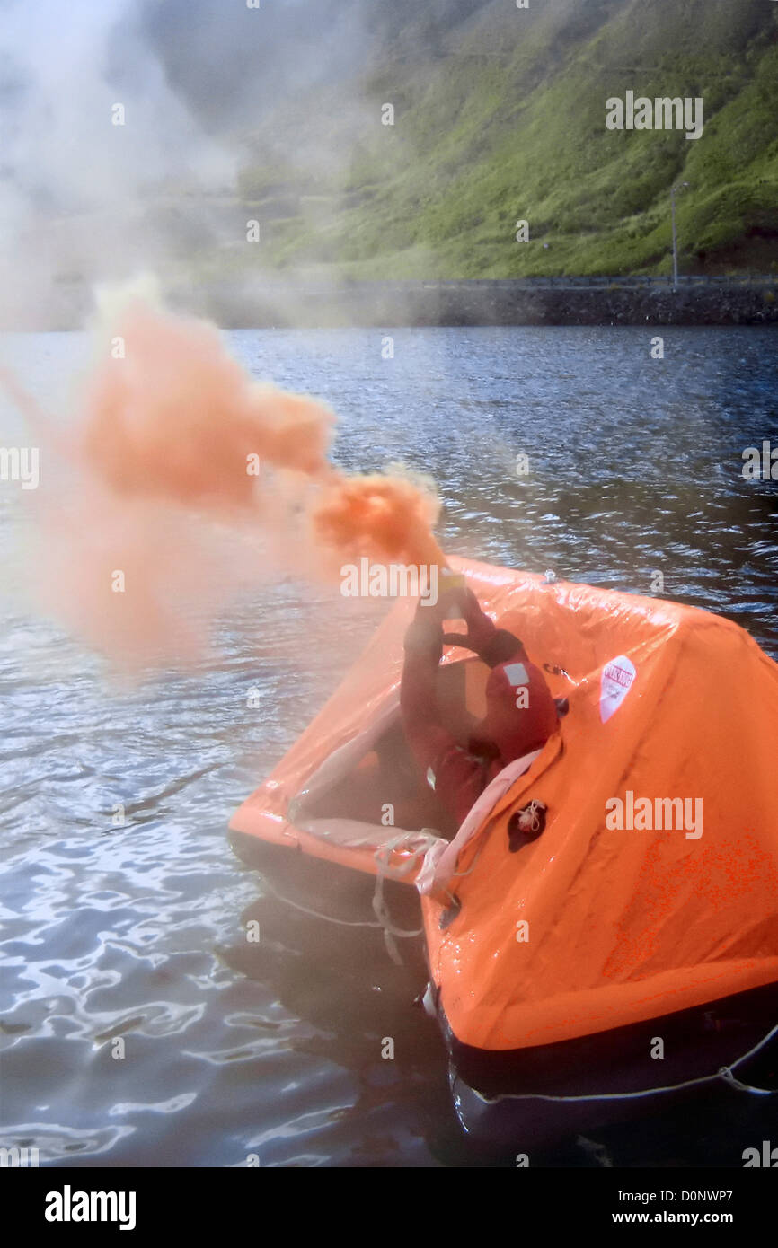 Life Raft Smoke Liferaft flare hi-res stock photography and images - Alamy