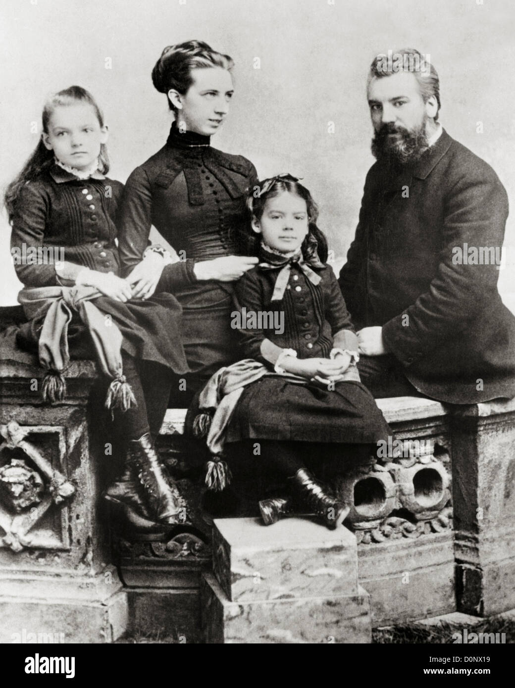 Alexander Graham Bell and Family Stock Photo