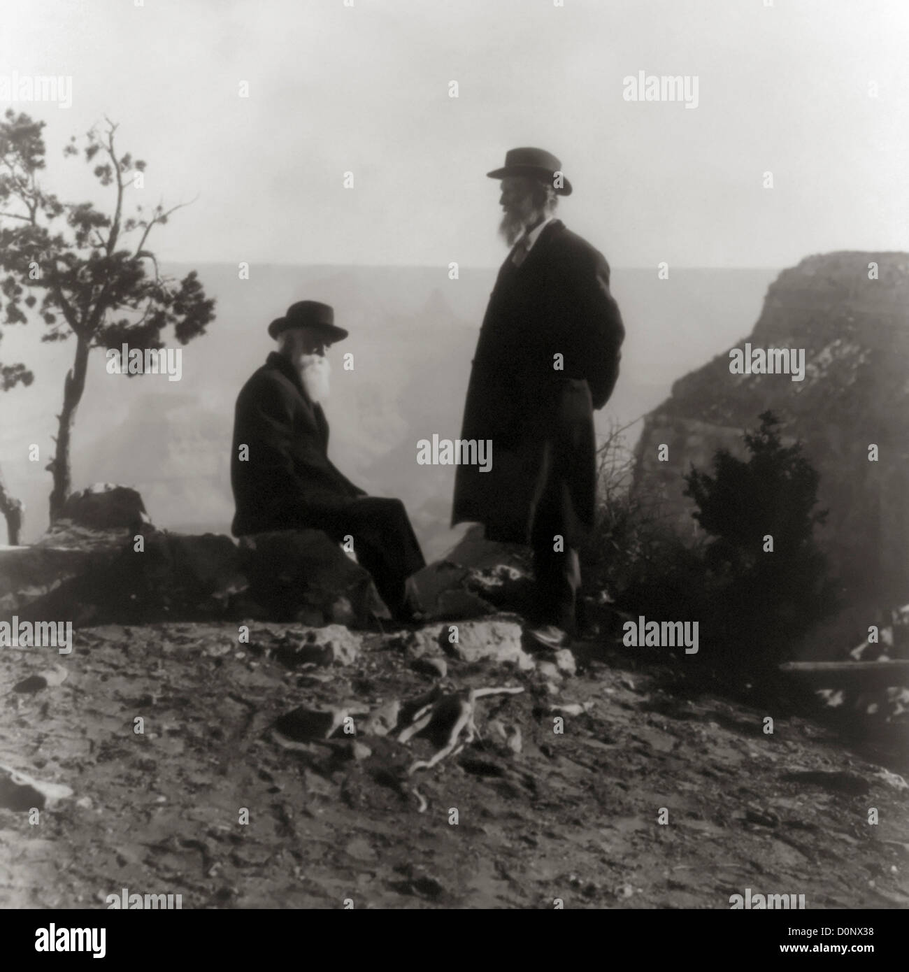 Naturalists John Muir and John Burroughs Stock Photo