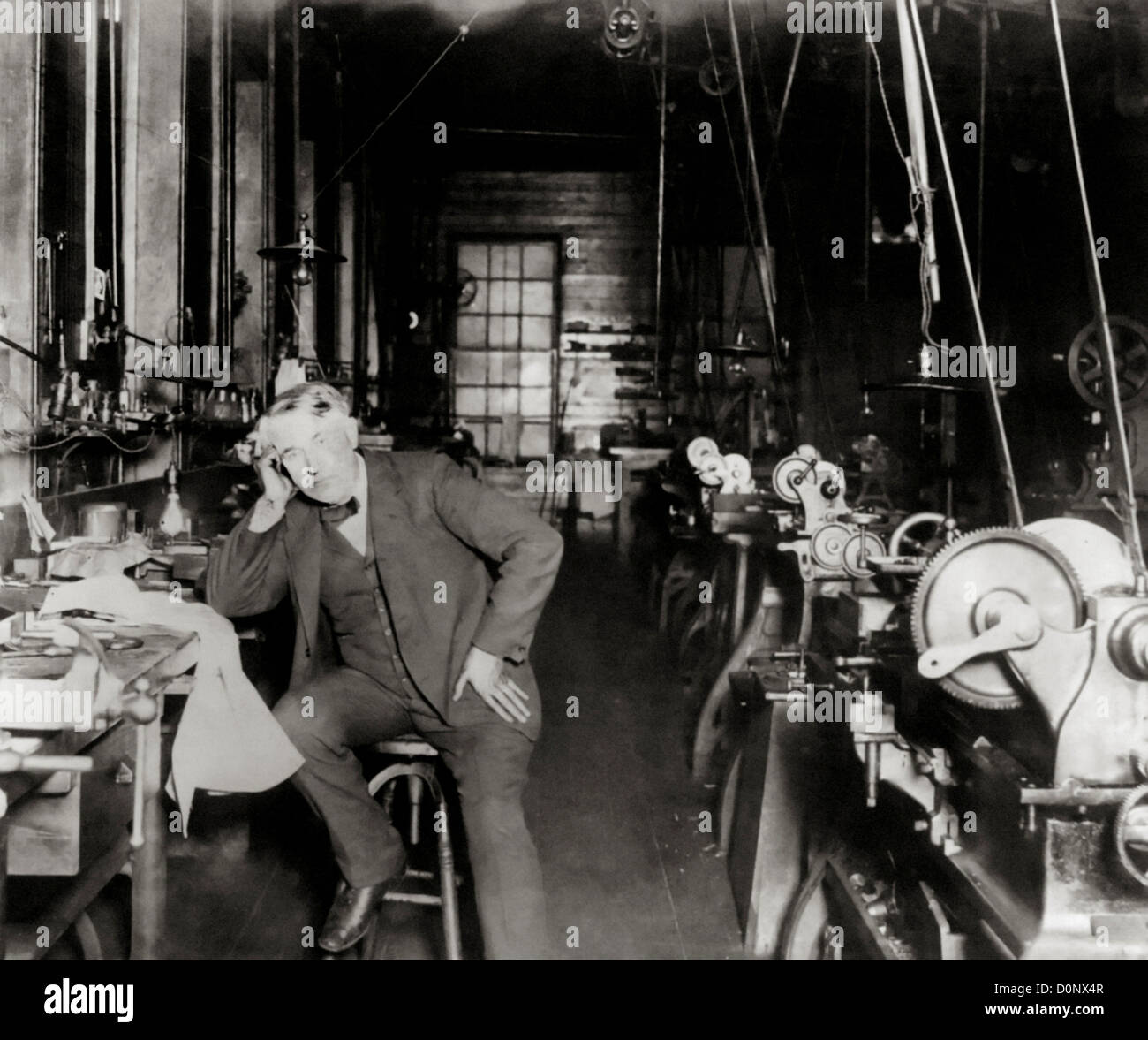 Thomas Edison on the Factory Floor of His Laboratory Stock Photo Alamy